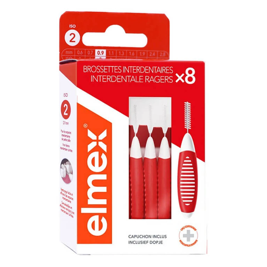 ELMEX BROSSETTES INTERDENTAIRES ISO2 0.9MM BOITE DE 8