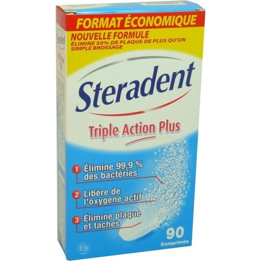 STERADENT TRIPLE ACTION PLUS 90 TABLETTEN