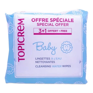 TOPICREM BABY CLEANSING WET WIPES, PACK OF 3 + 1 FREE