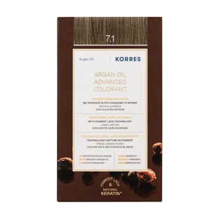 KORRES PERMANENT HAIR COLOR WITH ARGAN OIL, ASH BLONDE 7.1