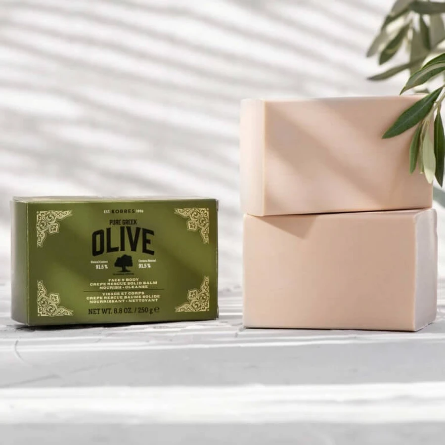 KORRES OLIVE CREPE RESCUE SOLID CLEANSING & NOURISHING BALM 250G