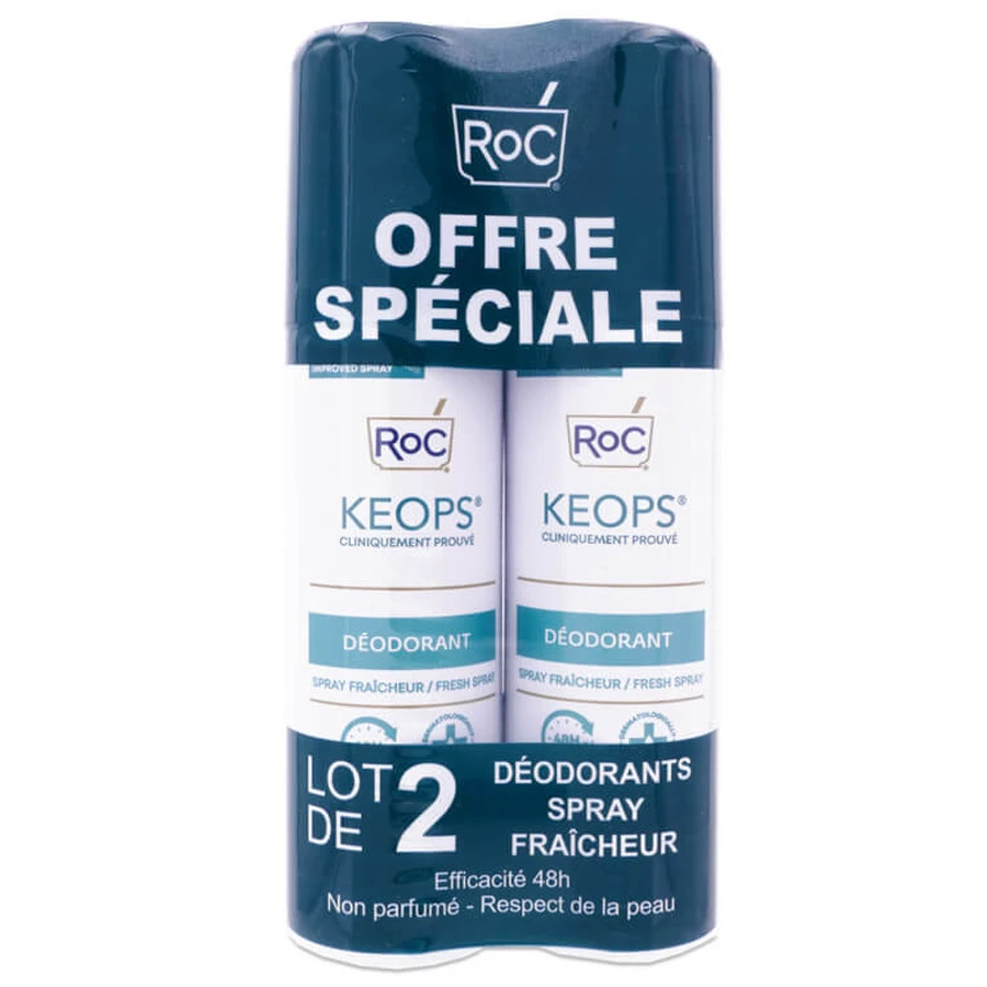 DESODORANTE EN SPRAY ROC KEOPS FRESHNESS, PAQUETE DE 2 X 100 ML