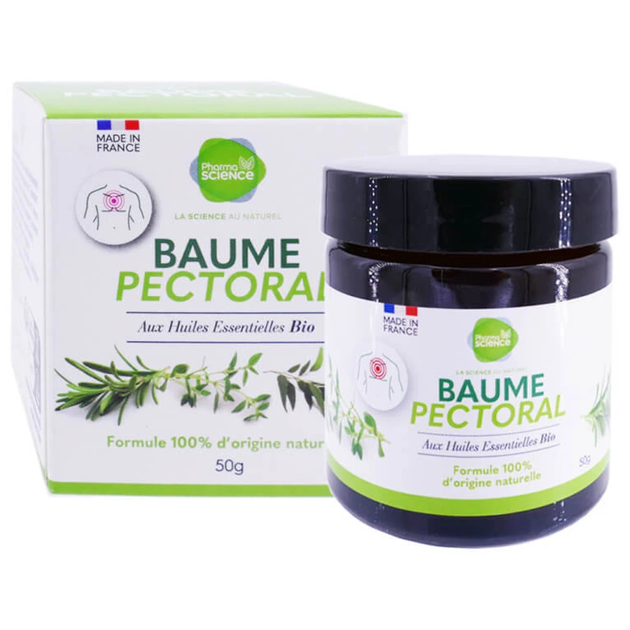 PHARMASCIENCE CHEST BALM WITH ORGANIC ESSENTIAL OILS 50G