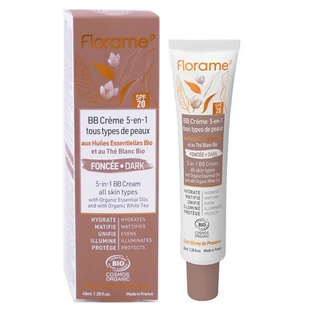 FLORAME CREMA BB ECOLÓGICA 5 EN 1, TONO OSCURO, 40 ML
