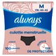 ALWAYS MENSTRUATIEONDERGOED, GEMIDDELDE TOT ZWARE MENSTRUATIE, MAAT M (40-42)