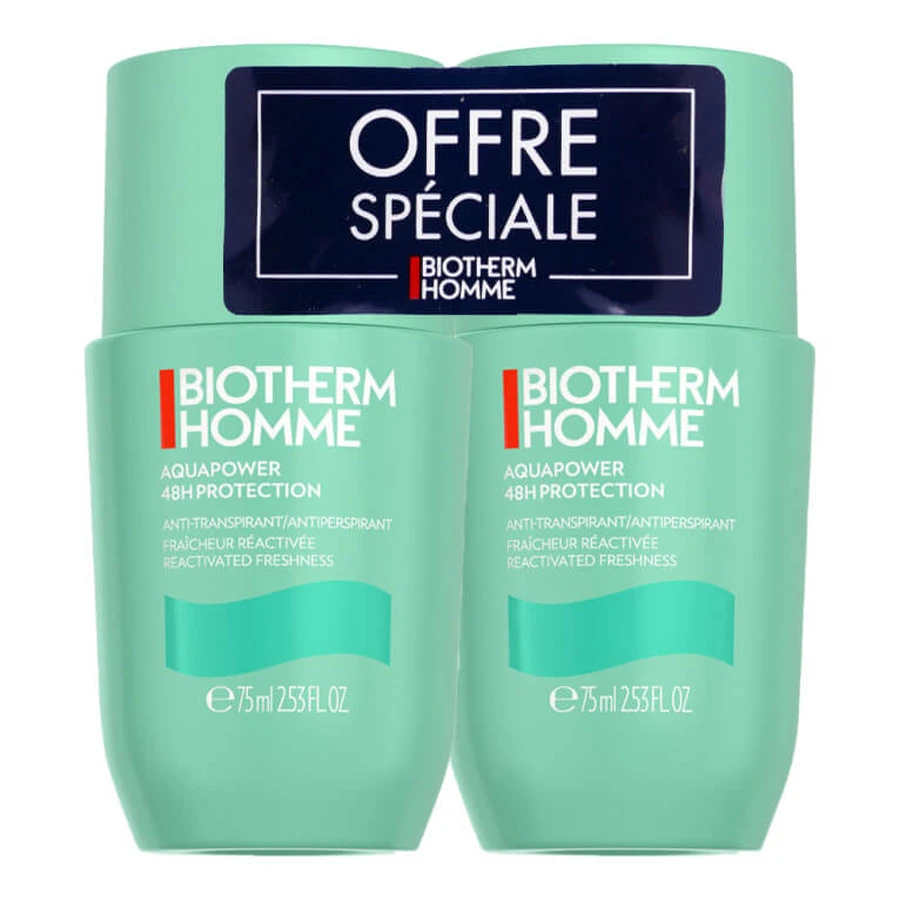 BIOTHERM HOMME AQUAPOWER PROTECTION 48H LOT DE 2X75ML