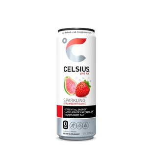 Celsius Energy Drink, Carbonated Energy Drink with Strawberry and Guava Flavour, 355 Ml