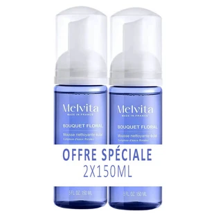 MELVITA BIO BOUQUET FLORAL MOUSSE NETTOYANTE ECLAT LOT DE 2X150ML