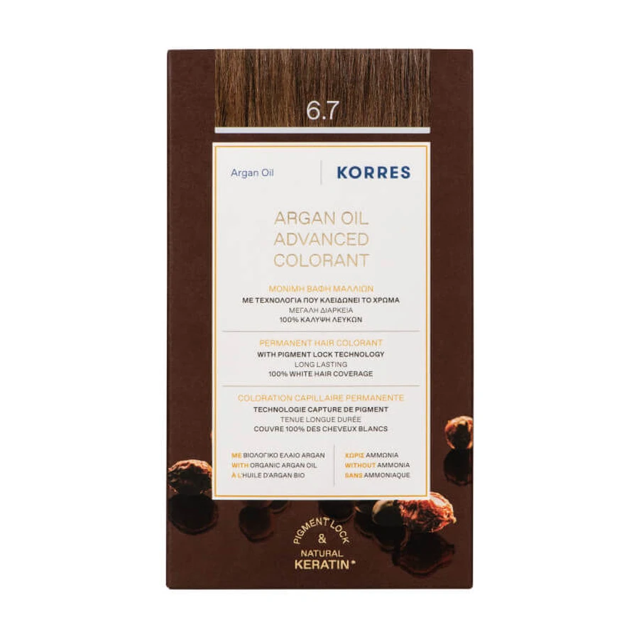 KORRES PERMANENTE HAARKLEUR ARGANOLIE & CACAO 6.7