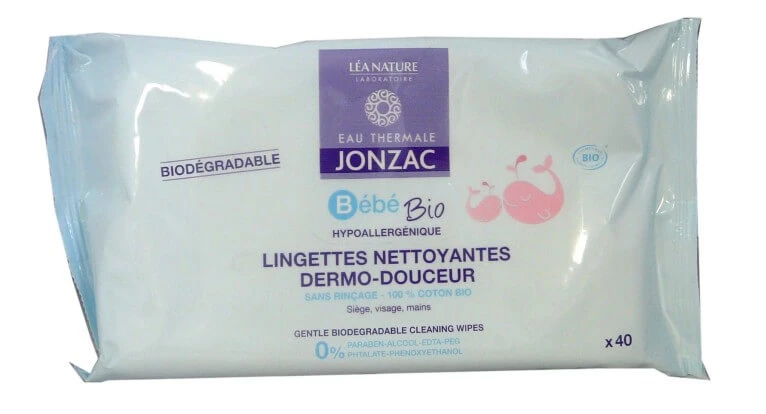 JONZAC BABY ORGANIC CLEANSING WIPES, PACK OF 40