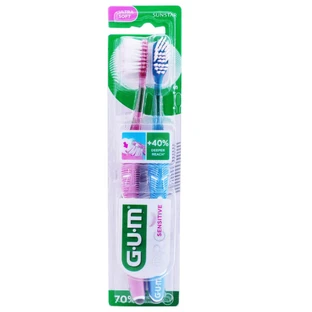 SUNSTAR GUM PRO SENSITIVE: PAQUETE DE 2 CEPILLOS DE DIENTES ULTRA SUAVES