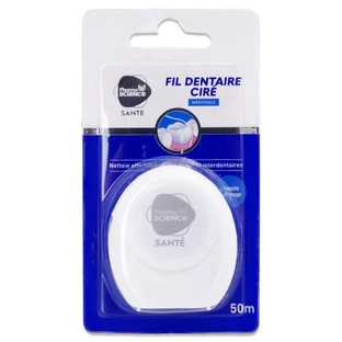 PHARMASCIENCE MENTHOL-FLAVORED WAXED DENTAL FLOSS, 50M