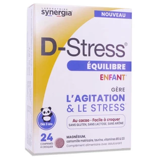 SYNERGIA D-STRESS CHILD'S BALANCE, 24 COMPRIMIDOS, SABOR A CACAO