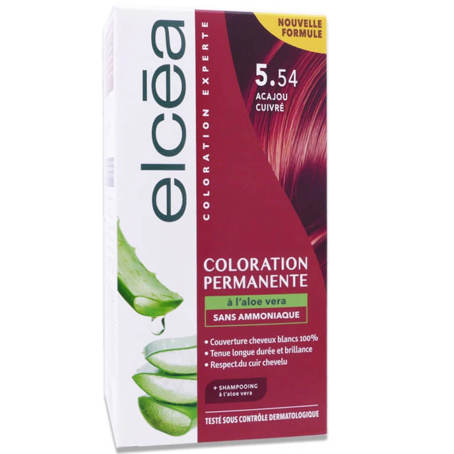 ELCEA PERMANENT HAIR COLOR ALOE VERA MAHOGANY COPPER No. 5.54