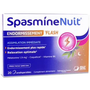 SPASMINE NIGHT FLASH, REMEDIO PARA DORMIR, 20 COMPRIMIDOS