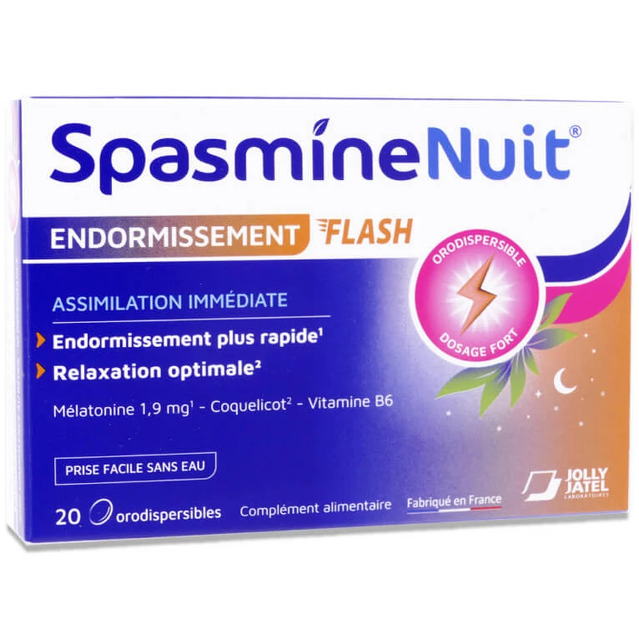 SPASMINE NIGHT FLASH SLEEP AID 20 TABLETS