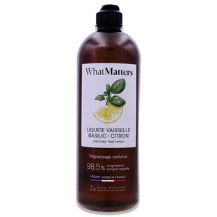 LÍQUIDO LAVAVAJILLAS DE ALBAHACA Y LIMÓN DE WHATMATTERS, 400 ML