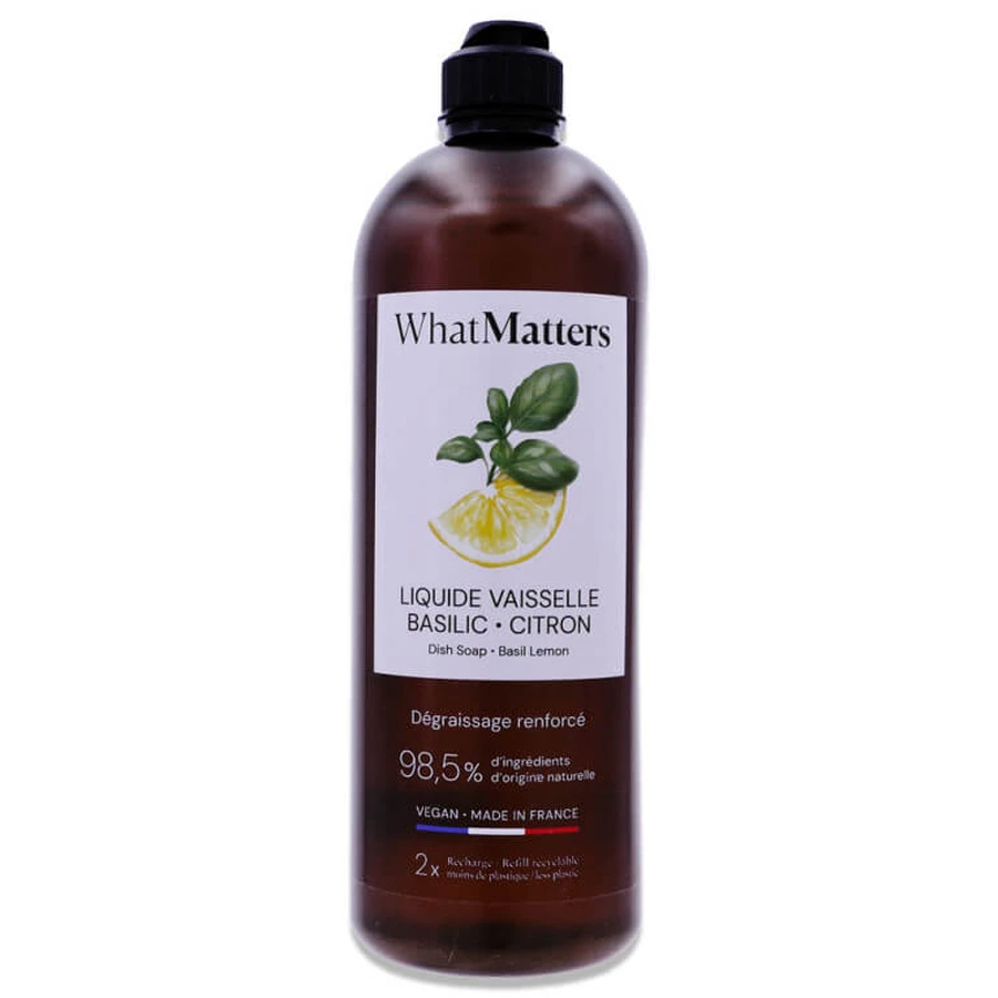 LÍQUIDO LAVAVAJILLAS DE ALBAHACA Y LIMÓN DE WHATMATTERS, 400 ML