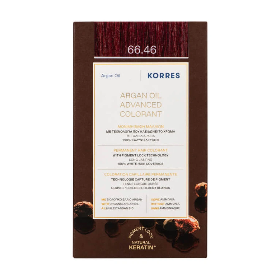 KORRES ACEITE DE ARGÁN PARA EL CABELLO 66.46 ROJO BURGUNDA INTENSO