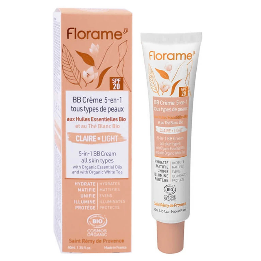 FLORAME 5-IN-1 ORGANIC BB CREAM, LIGHT SHADE, 40 ML