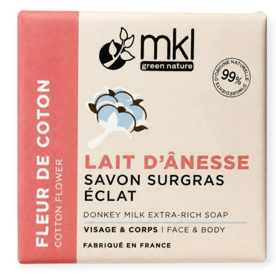 MKL LAIT D'ANESSE SAVON SURGRAS ECLAT FLEUR DE COTON 100G