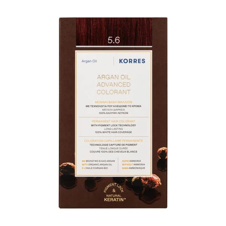 KORRES COLORATION PERMANENTE HUILE ARGAN ROUGE MARRON CLAIR 5.6