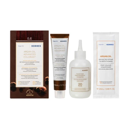 KORRES COLORATION PERMANENTE HUILE ARGAN ROUGE MARRON CLAIR 5.6