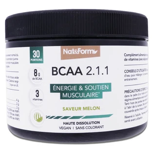 NAT & FORM BCAA 2.1.1, 30 RACIONES, SABOR A MELÓN