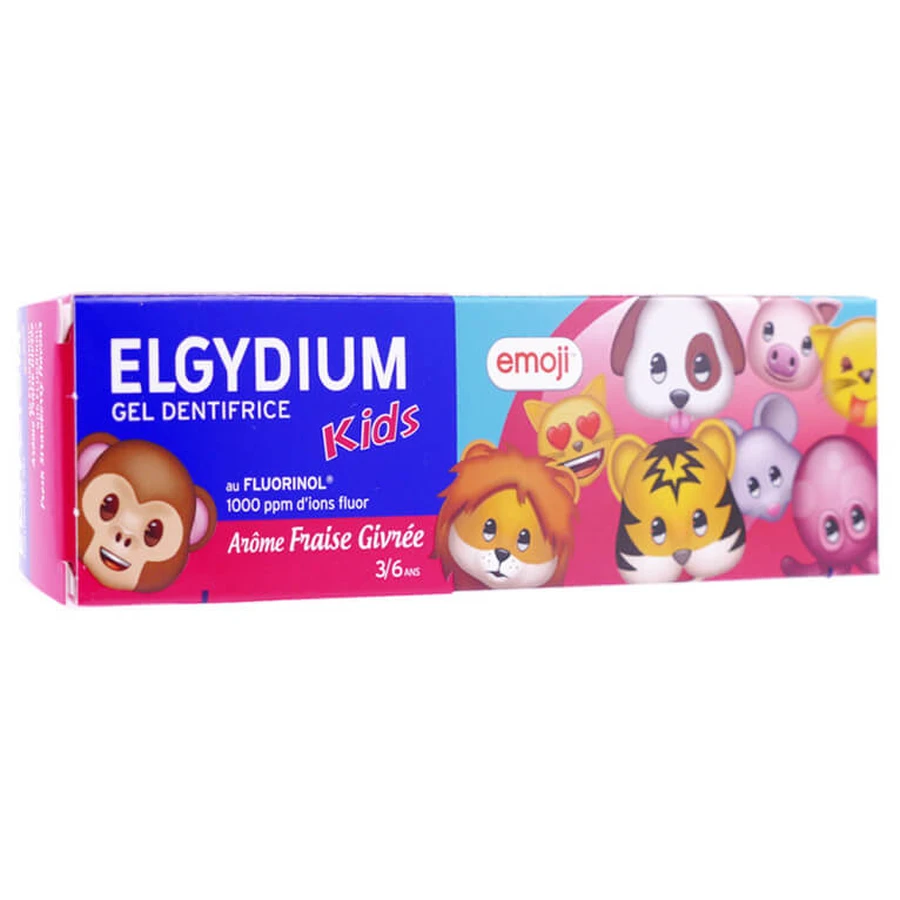 ELGYDIUM KIDS EMOJI-TANDPASTA, 3–6 JAAR, AARDBEI, 50 ML