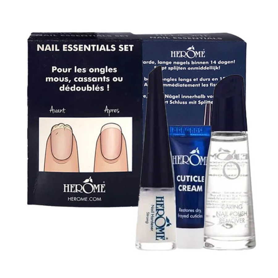 SET ESENCIAL DE HEROME PARA UÑAS DÉBILES, FRÁGILES O CON GRIETAS