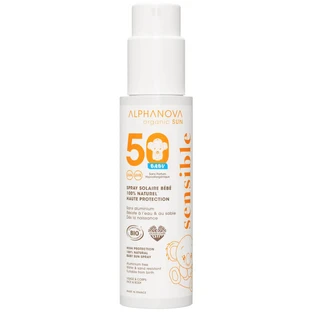 ALPHANOVA: SPRAY SOLAR ECOLÓGICO PARA BEBÉS SPF 50 PARA PIEL SENSIBLE, 100 G