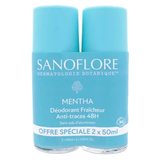 SANOFLORE BIOLOGISCHE DEODORANT MET MUNTGEUR, VERPAKKING VAN 2 X 50 ML