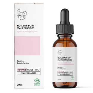 ACEITE ORGÁNICO PARA EL CUIDADO DE LA PIEL DE CLEMENCE & VIVIEN PARA PIELES SENSIBLES, 30 ML