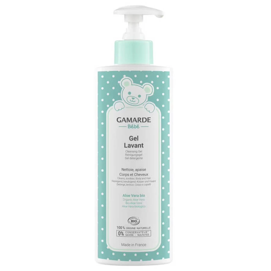 GEL LIMPIADOR GAMARDE BABY, 400 ML, PARA EL CUERPO Y EL CABELLO