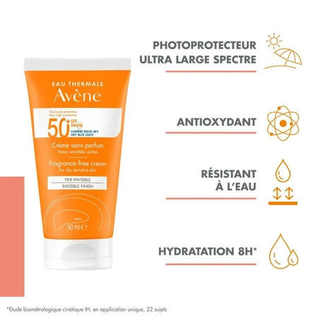 AVENE Geurloze Crème SPF 50+ Onzichtbare Finish 50 ml