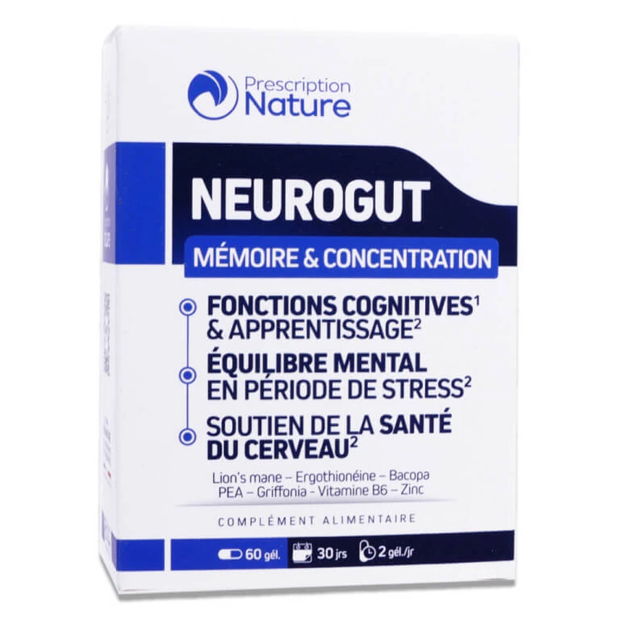 PRESCRIPTION NATURE NEUROGUT MEMORY & CONCENTRATION 60 CAPSULES