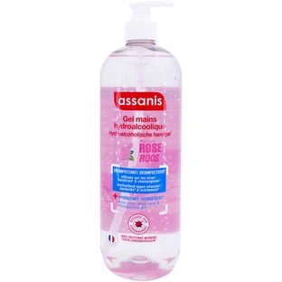 GEL DESINFECTANTE HIDROALCOHÓLICO PARA MANOS ASSANIS, AROMA A ROSAS, 980 ML
