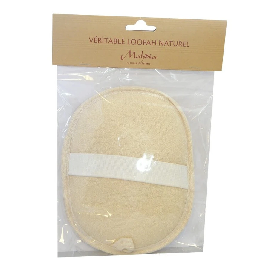 ESPUMA DE MASAJE OVALADA DE LOOFAH NATURAL AUTÉNTICA DE MAHDIA, 17 CM