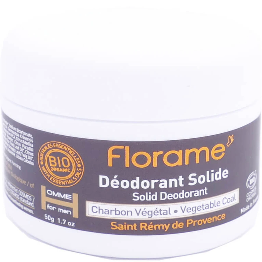 FLORAME MEN'S SOLID DEODORANT WITH ACTIVATED CHARCOAL, 50G