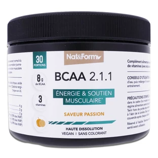 NAT & FORM BCAA 2.1.1, 30 SERVINGS, PASSION FRUIT FLAVOR