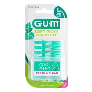 GUM SOFT-PICKS COMFORT FLEX TALLA L, PAQUETE DE 40, MENTA FRESCA, N.º 671