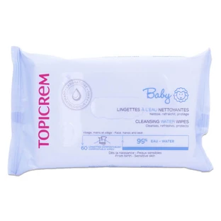 TOPICREM BABY CLEANSING WIPES WITH WATER, 60 WIPES