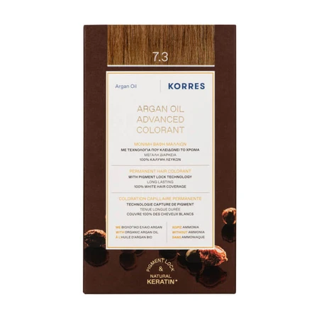 KORRES COLORATION HUILE D'ARGAN 7.3 GOLDEN HONEY BLONDE