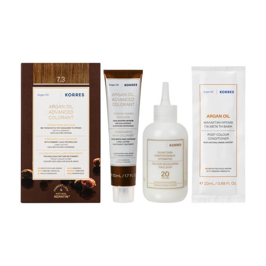 KORRES COLORATION HUILE D'ARGAN 7.3 GOLDEN HONEY BLONDE