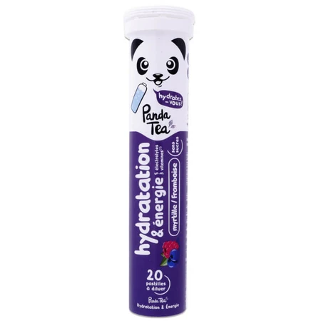 PANDA TEA HYDRATION & ENERGY HEIDELBEERE-HIMBEERE 20 TABLETTEN