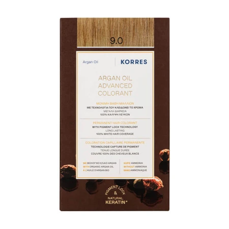 KORRES ARGANOLIE HAARKLEUR 9.0 ZEER LICHTE BLOND