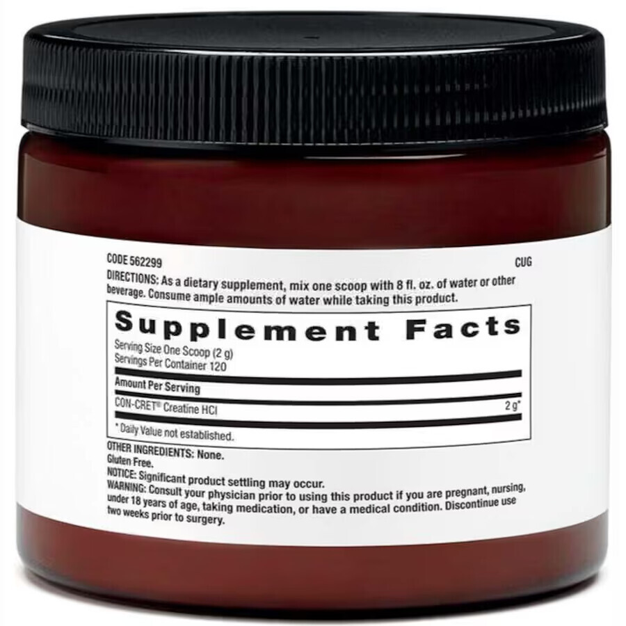 Gnc Beyond Raw Chemistry Labs Creatine Hcl, Creatine Hcl, Zonder smaak, 240 G
