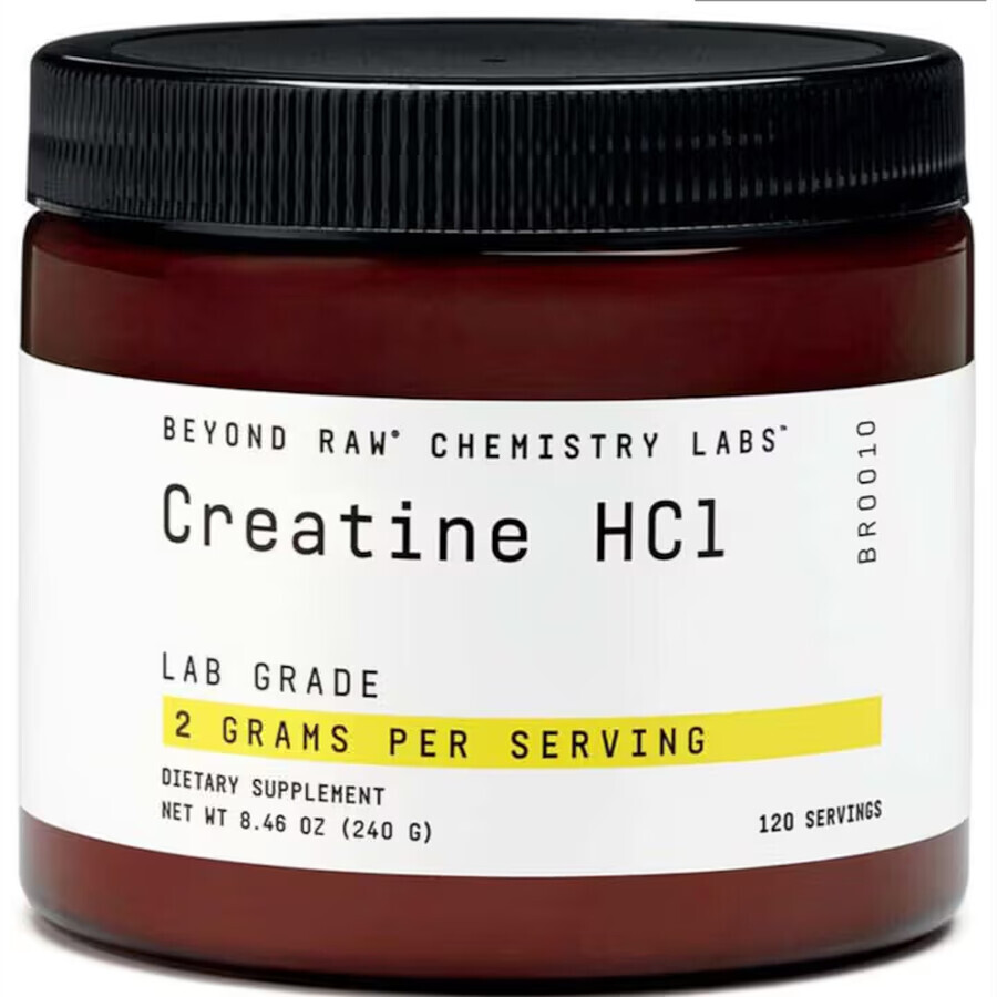 Gnc Beyond Raw Chemistry Labs Creatine Hcl, Creatine Hcl, Zonder smaak, 240 G