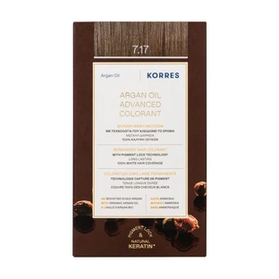 KORRES TINTE PERMANENTE PARA EL CABELLO CON ACEITE DE ARGÁN, BLONDO BEIGE 7.17