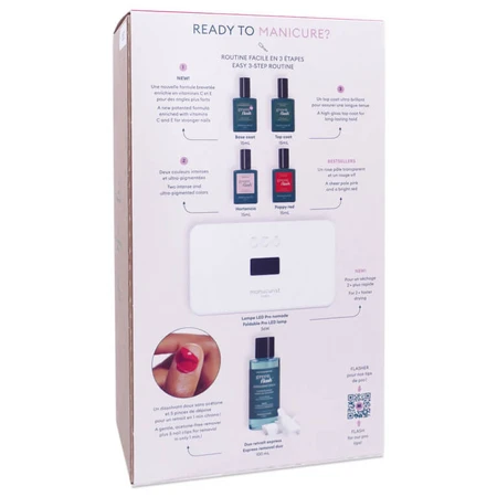 MANUCURIST GREEN FLASH LED MANICURE ROUTINE HORTENCIA POPPY RED